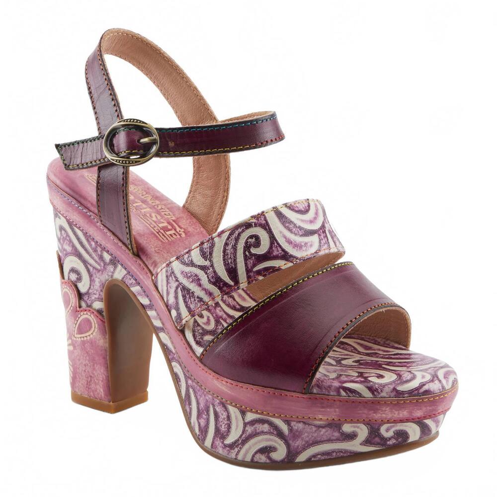 NEW L'ARTISTE women's hotstrut sandals heels in purple multi